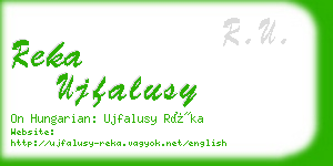 reka ujfalusy business card